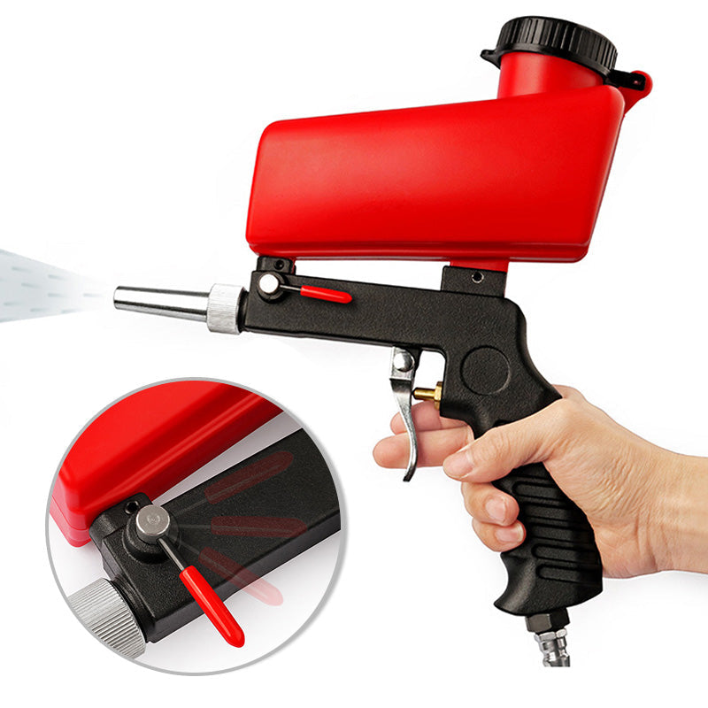 Pneumatic sandblasting gun, ideal portable tool for rust, corrosion & old paint removal.