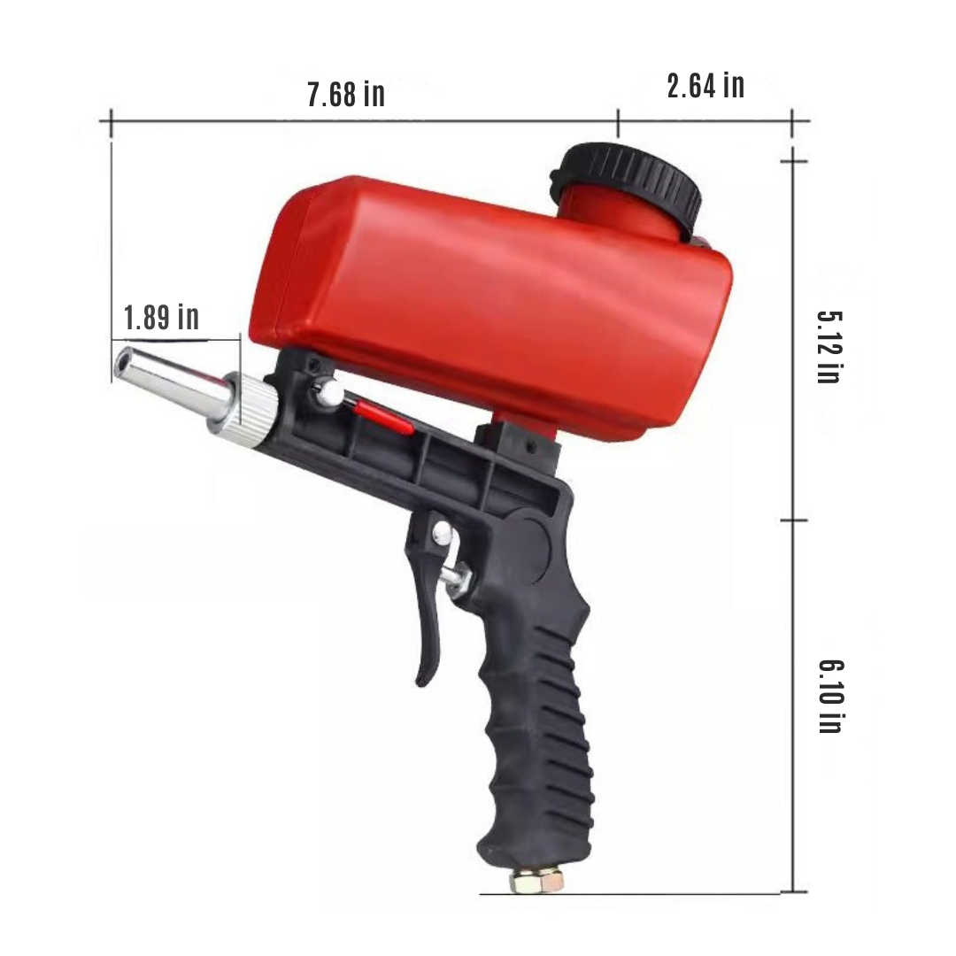 Professional-grade portable sandblasting gun for auto restoration & industrial surface prep.