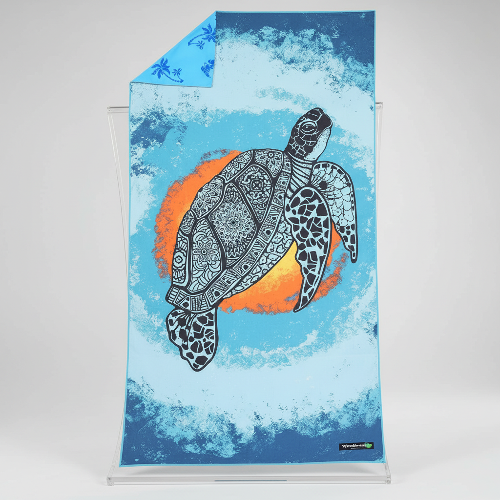 Highly absorbent TropicalTouch microfiber beach towel, perfect for quick drying and sandy adventures