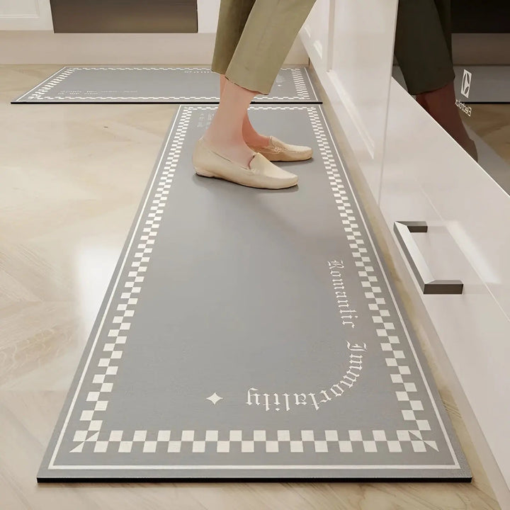 Comfortable non-slip kitchen mat; quick-drying and highly absorbent. Perfect safety mat for your home kitchen.
