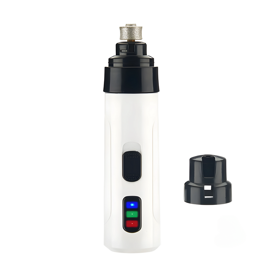 Rechargeable electric paw trimmer for dogs. Gentle and quiet nail grinder for effective pet grooming.