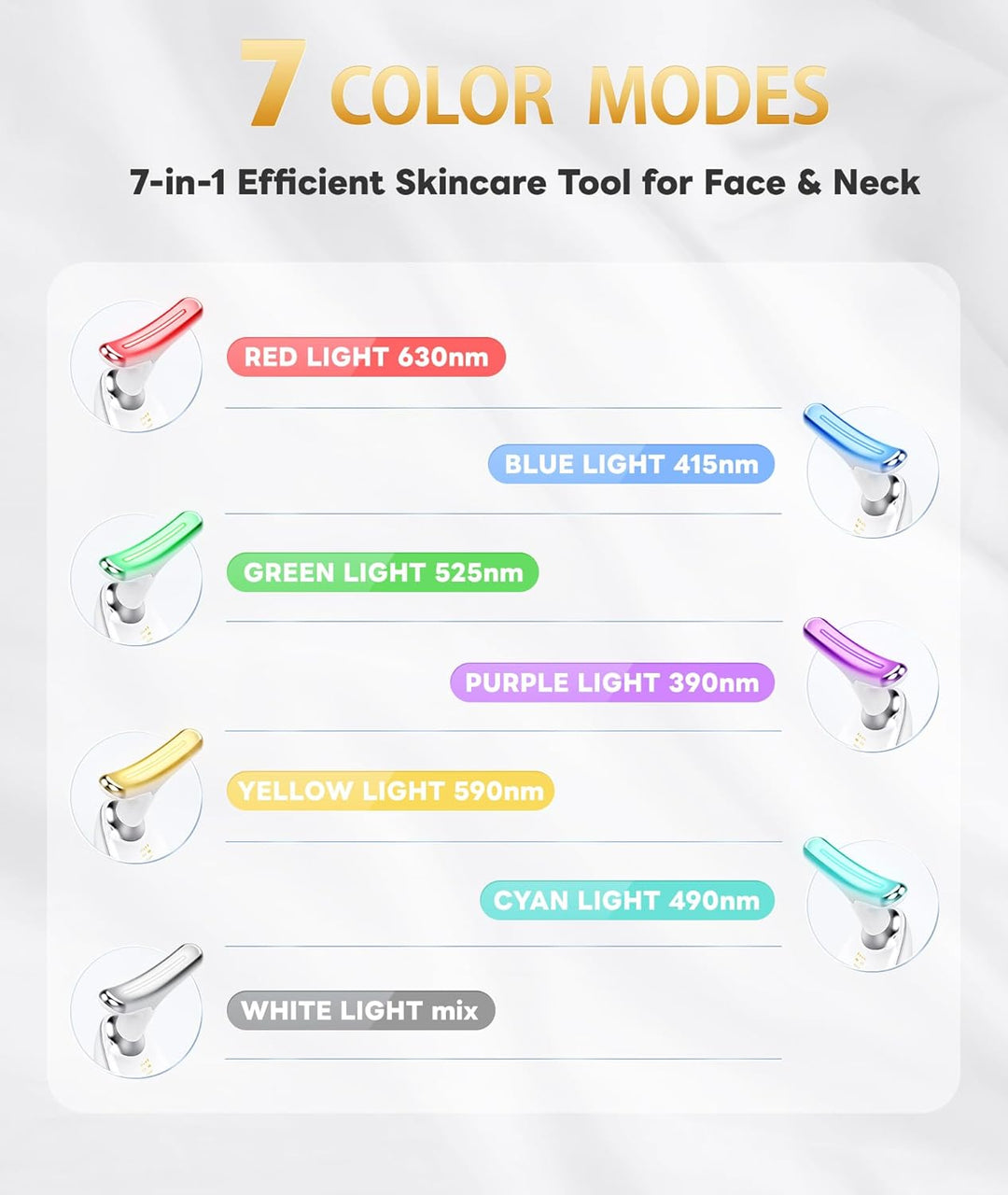 Side view of RadiantGlow LED facial massage tool for youthful skin