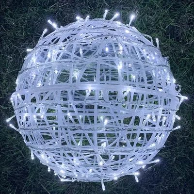 Stylish rattan LED garden light ball, perfect for enhancing outdoor spaces.