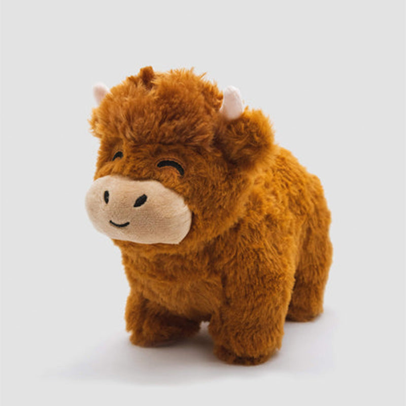 Realistic Highland Cow plush toy, soft cotton, perfect for kids or home decor
