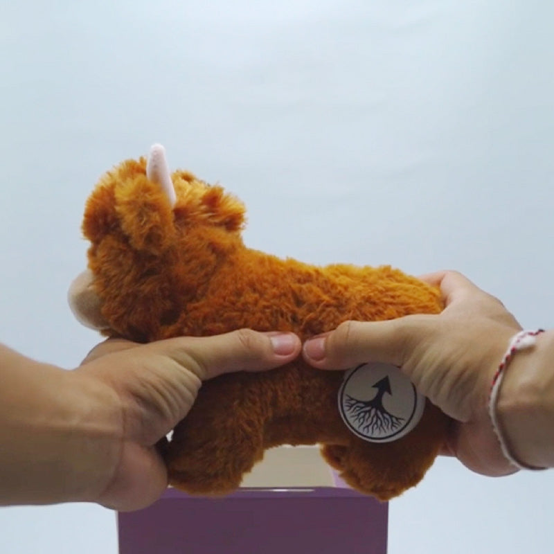 Premium soft cotton Highland Cow plush toy, a delightful animal friend