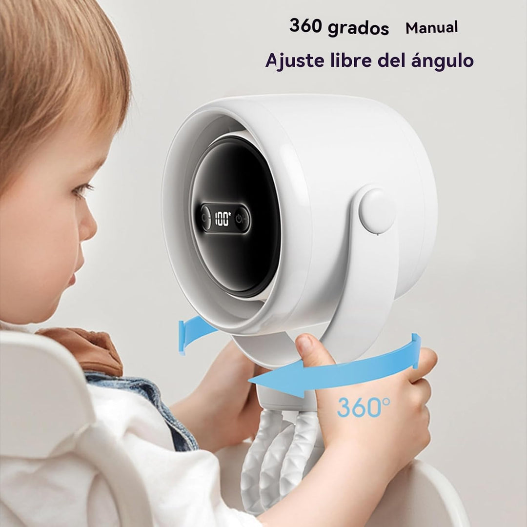 Multi-functional baby fan: rechargeable, clip-on, portable, and with an LED night light