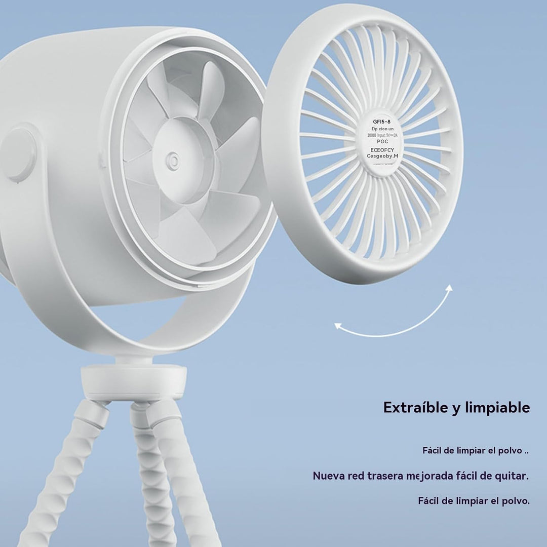 Essential baby travel accessory: a quiet, rechargeable stroller fan with a gentle LED night light