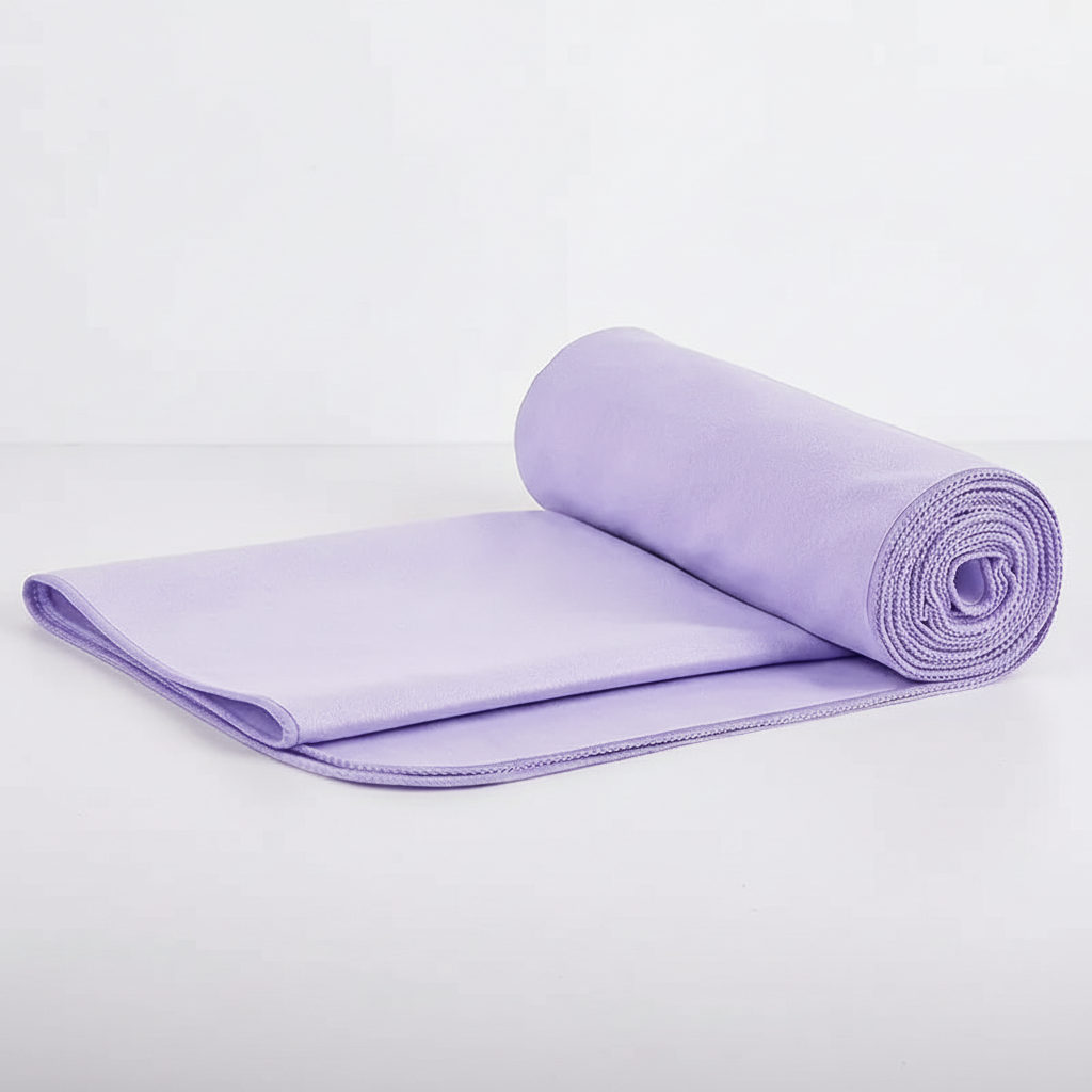 Pink quick-drying travel towel, compact and super absorbent for fitness