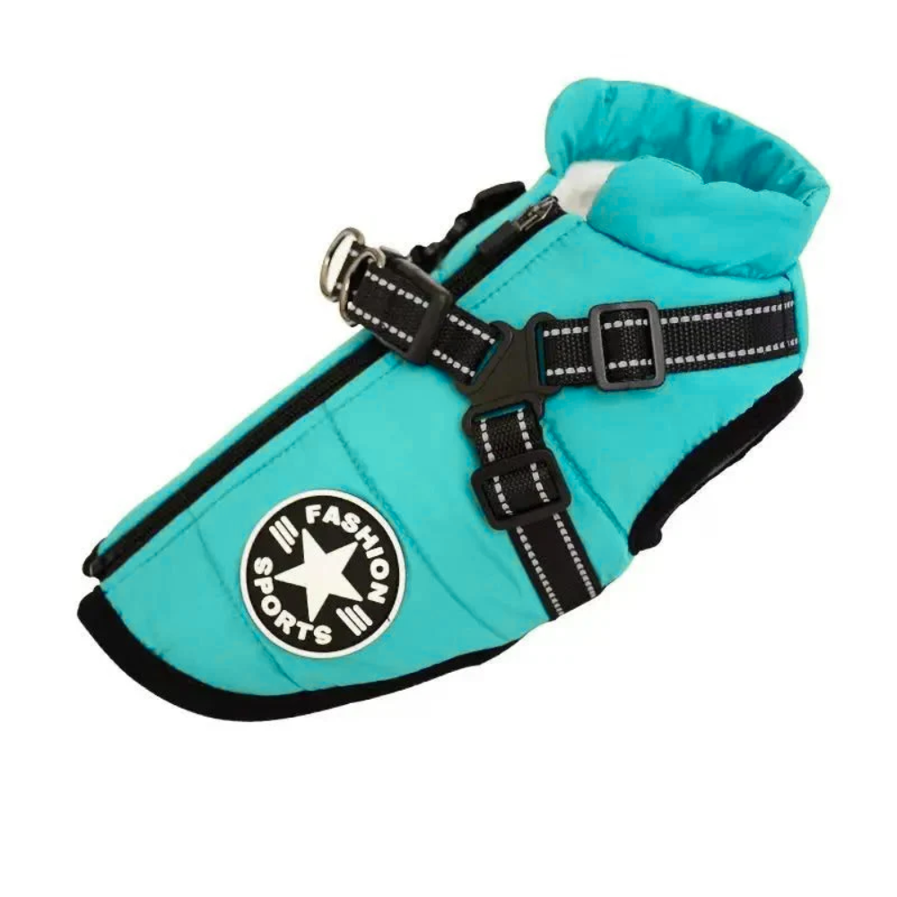 Winter waterproof dog jacket keeps pets warm & dry. Essential active dog apparel for cold, wet conditions.