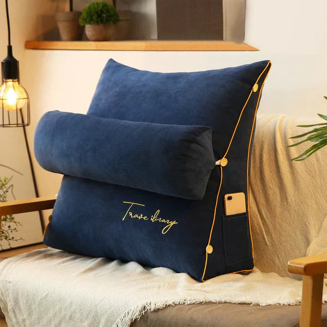 Ergonomic wedge back support cushion by Relaxa, designed for universal seating, posture corrector