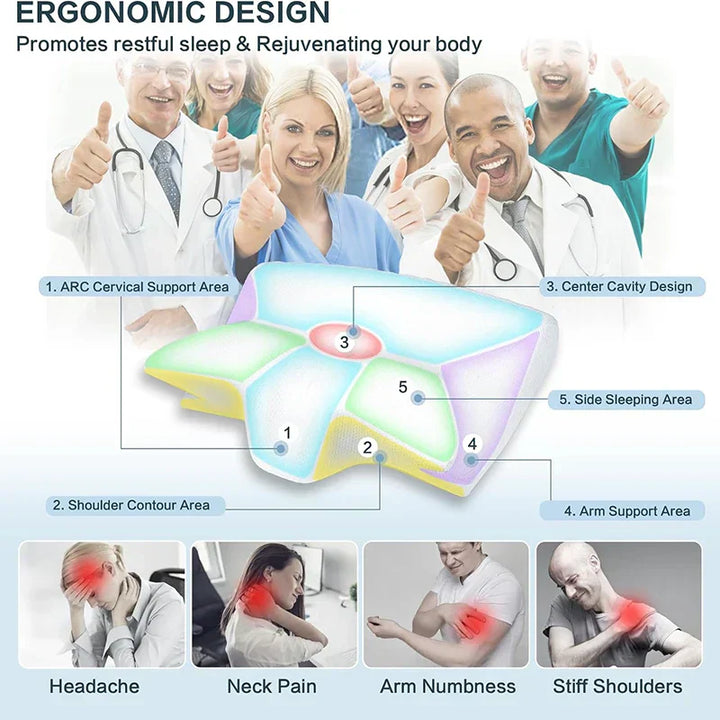 Orthopedic cervical pillow, premium memory foam for neck pain relief and comfortable sleep support