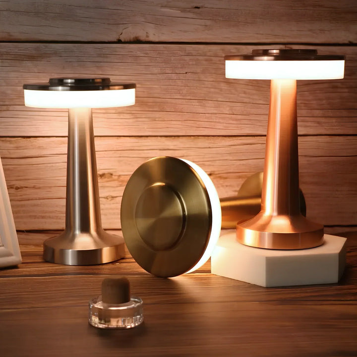 Stylish unisex retro dimmable LED lamp, wireless & functional for every space.