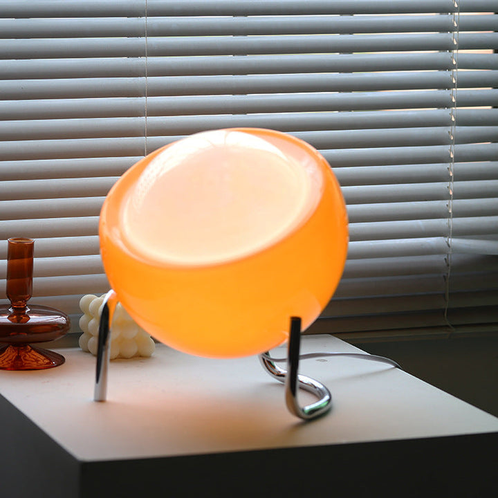 Minimalist Nordic design retro table lamp with a distinctive glass shade