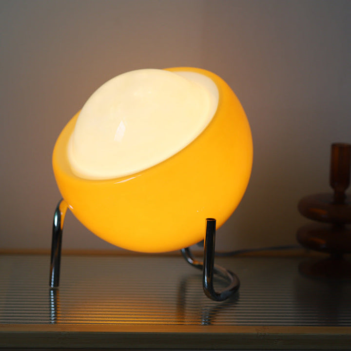 Functional and decorative retro glass table lamp for ambient accent lighting