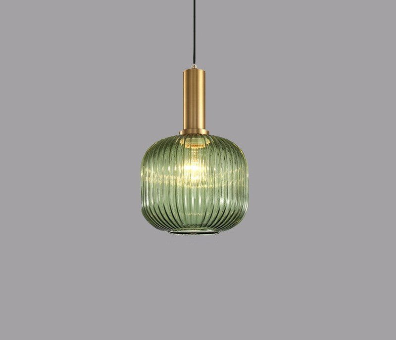 Retro glass hanging lamp, elegant design for diverse home aesthetics.