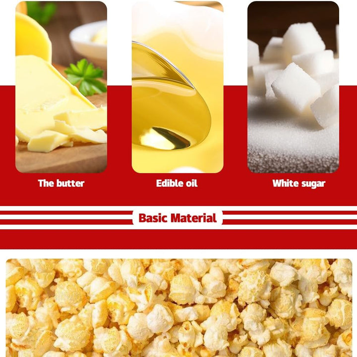 Detail of the timer and control knob on the retro red electric popcorn maker, home kitchen essential.