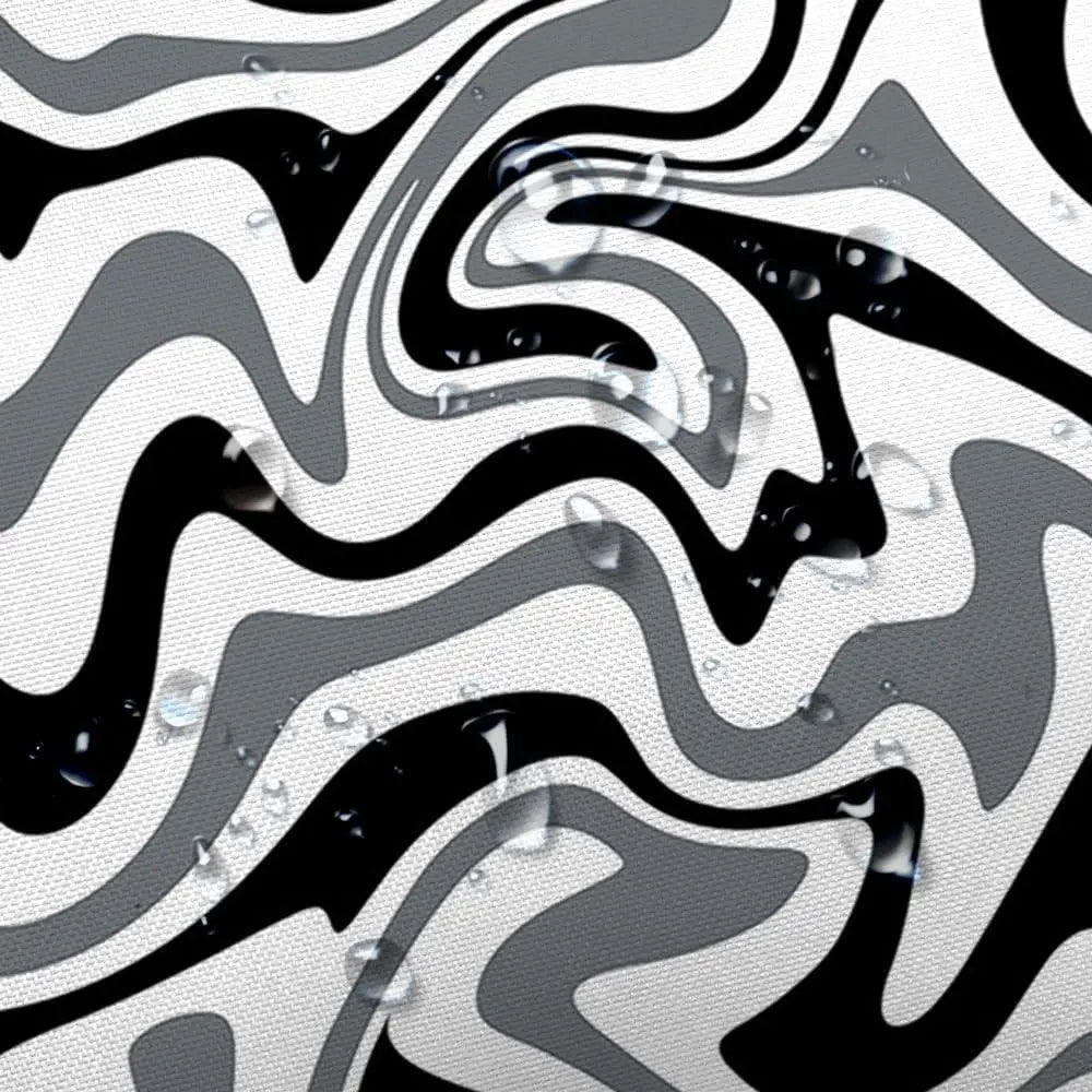 Waterproof shower curtain with a bold 70s retro spiral design, perfect for bohemian home improvement projects