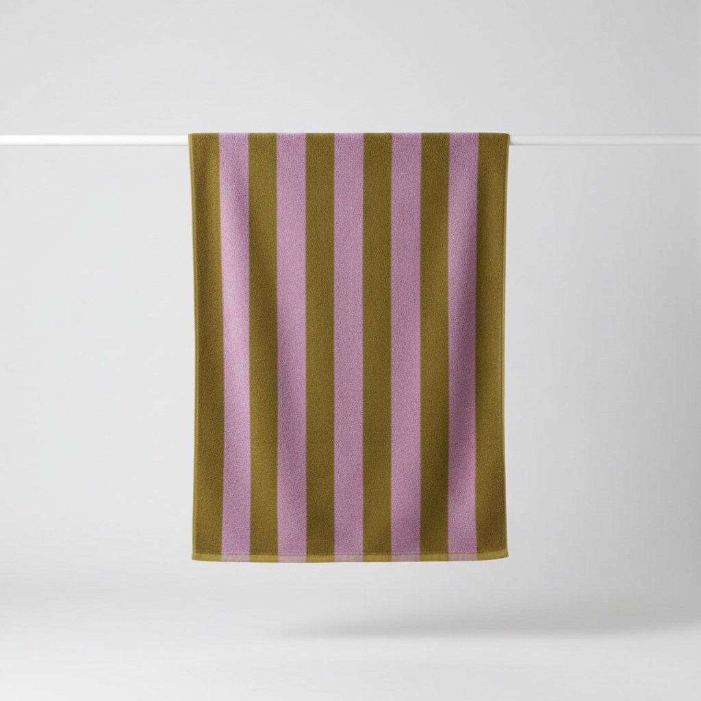 Gestreiftes Handtuch Set in cotton, soft & absorbent, ideal for home decor and daily use