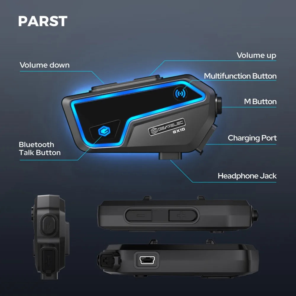 RideSync bike accessory: IP67 waterproof Bluetooth intercom for motorcycle riders