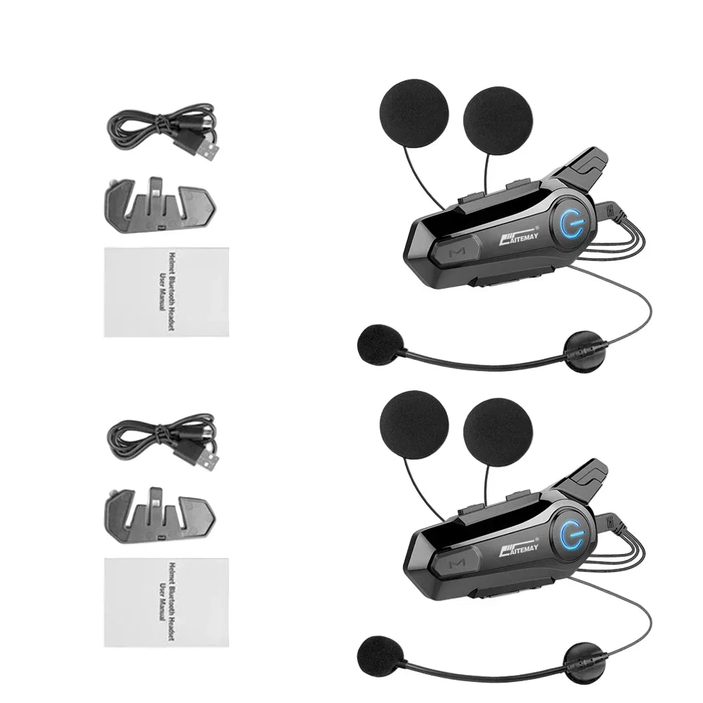 RoadComm two-rider motorcycle intercom headset, offering hands-free and waterproof communication