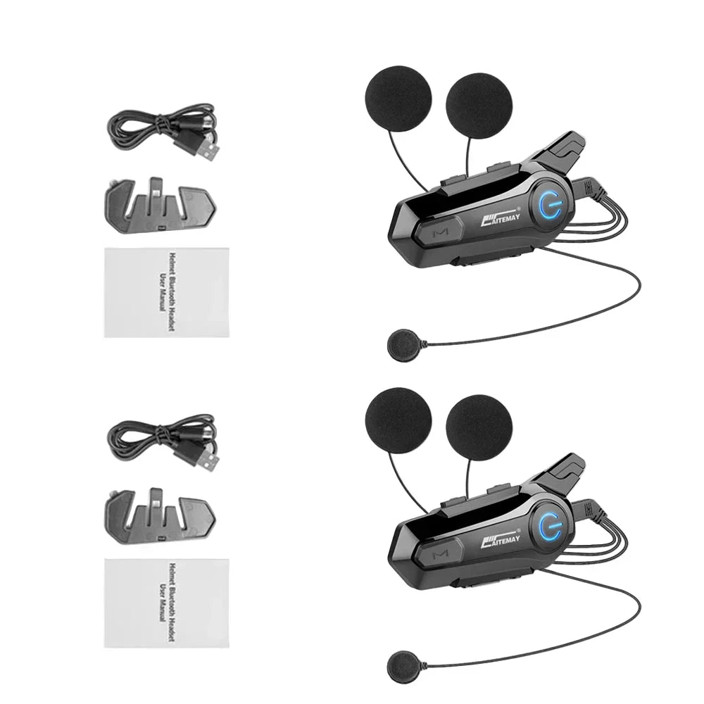 Side view of RoadComm Bluetooth helmet communication system, emphasizing its sleek design