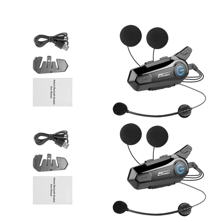 RoadComm Bluetooth motorcycle helmet intercom, clearly showing the microphone and speakers