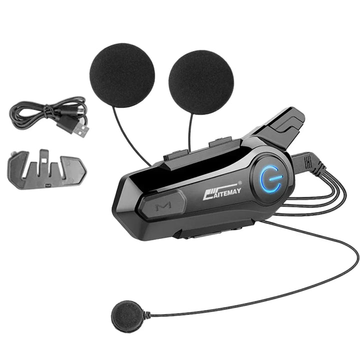 Packaging for RoadComm 1000m range, IPX6 waterproof motorcycle intercom headset