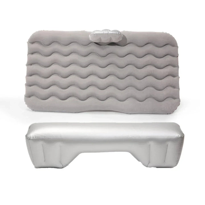 Unisex car air inflatable mattress with two pillows and pump, ideal for camping and auto travel