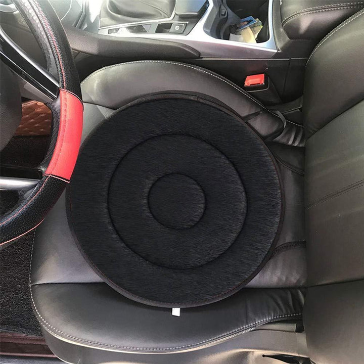 Rotatable memory foam seat cushion, anti-slip base for easy car entry/exit, mobility aid