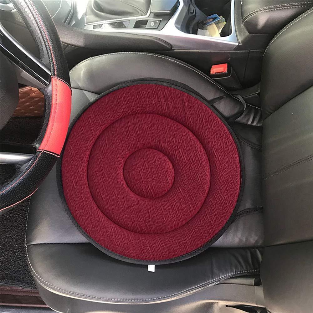 Angled view of a unisex rotatable memory foam seat cushion, showing its anti-slip design
