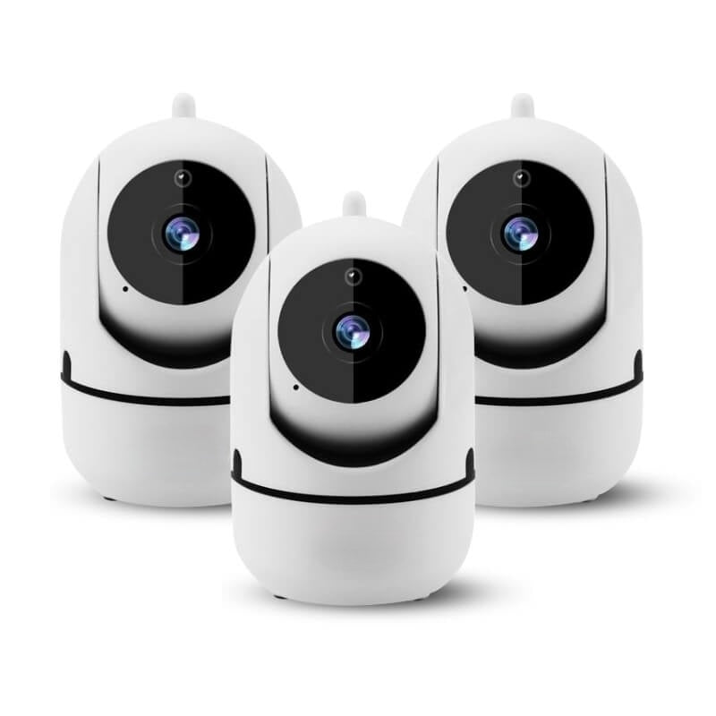 Full-coverage 1080p rotating WiFi indoor camera, ideal for wide-angle home security.