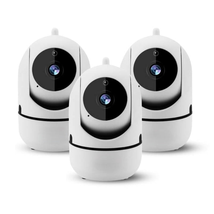 Full-coverage 1080p rotating WiFi indoor camera, ideal for wide-angle home security.