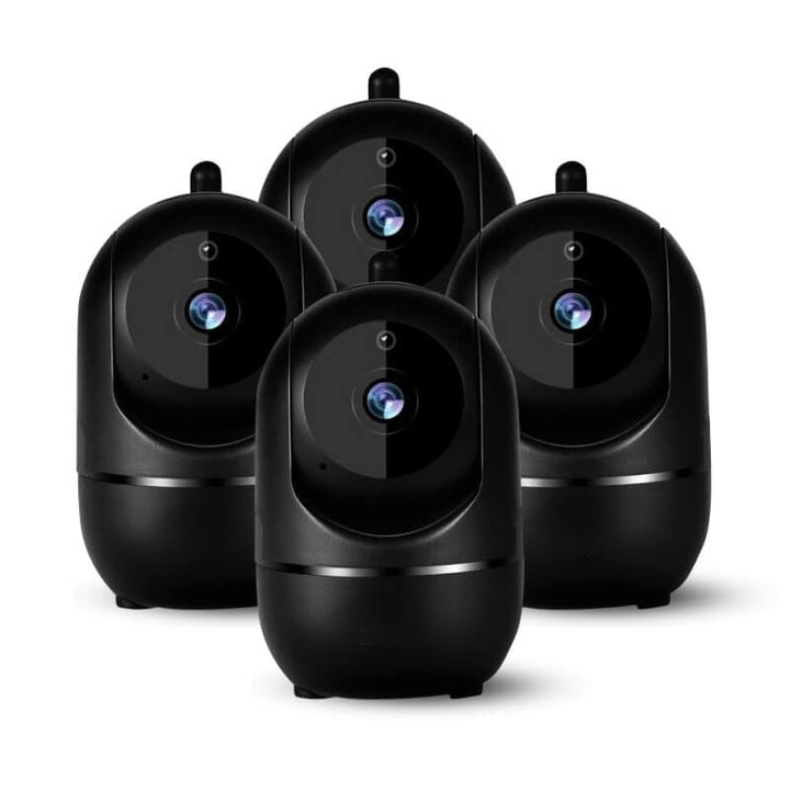 Rotating WiFi indoor camera perfect for monitoring children, 1080p, with motion tracking.