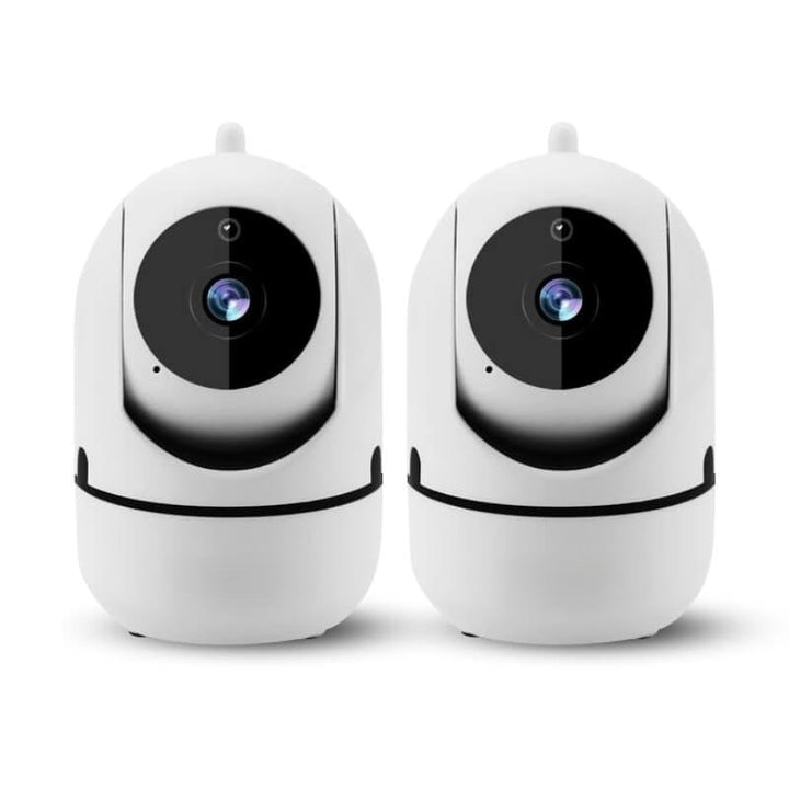 Rotating WiFi indoor camera with motion tracking for continuous home security surveillance, 1080p.