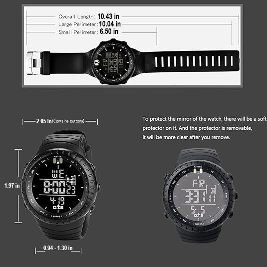Men's durable digital watch, combining sports functionality with rugged outdoor styling.