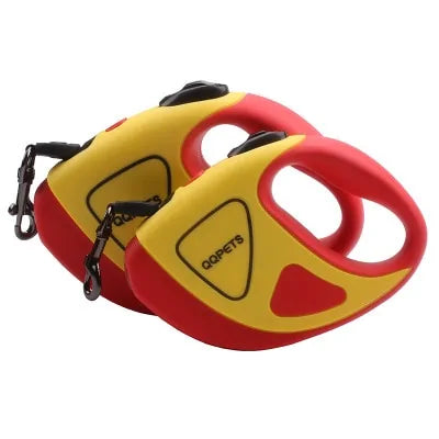 Long retractable dog leash with built-in LED light, perfect for night time pet adventures.