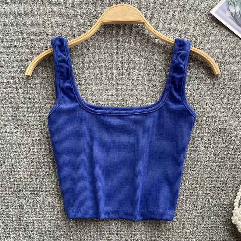 Zayra seamless cropped backless tank top for women, solid color and stretchy.