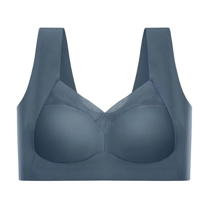 Back view of a seamless women's bra, showing wide straps for enhanced comfort and support