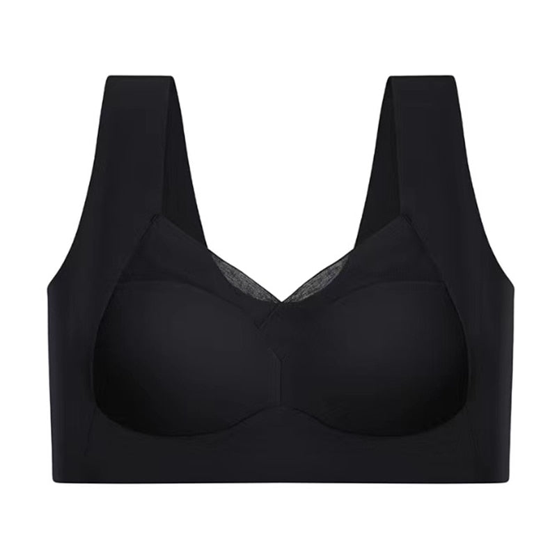 Seamless push-up bra on a mannequin, highlighting its smooth silhouette under clothing