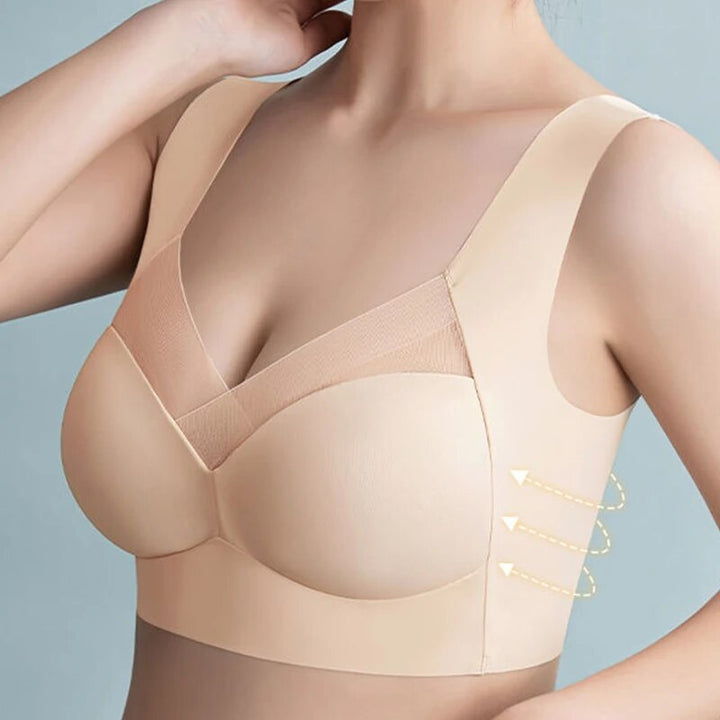 Comfortable wirefree seamless bra with discreet push-up padding, perfect for lounge or daily use