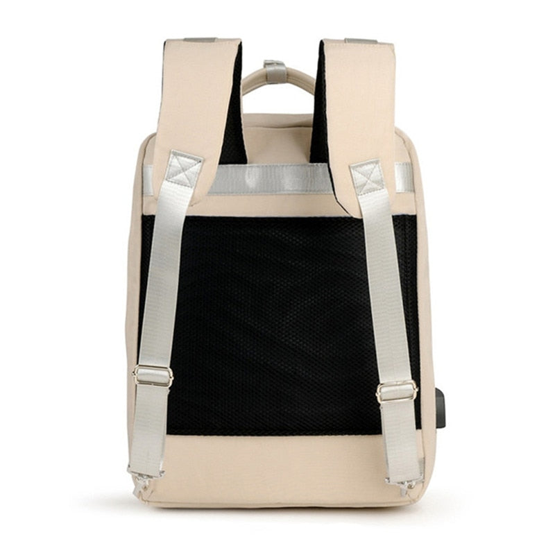 Ergonomic back panel of anti-theft commuter backpack, designed for comfort and extended wear.