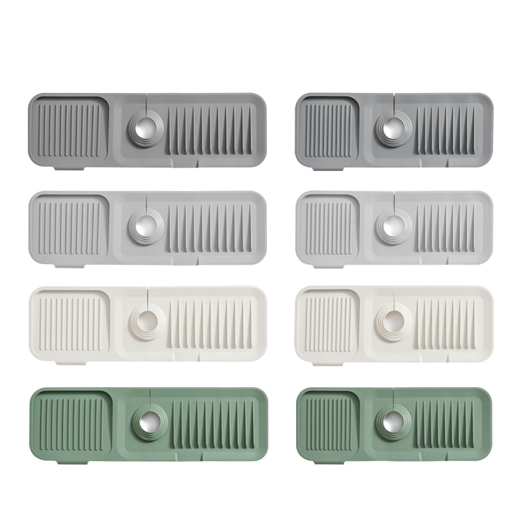 Keep counters dry with this self-draining silicone kitchen mat, perfect for dishes & organization.