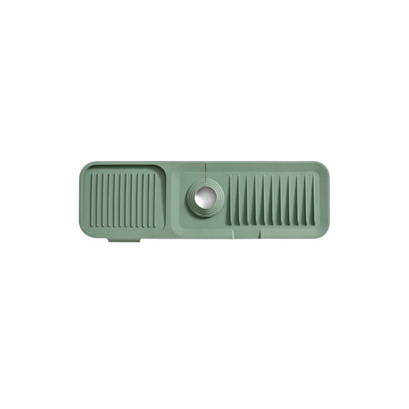 Versatile silicone draining mat, heat resistant & anti-slip for kitchen dish drying.