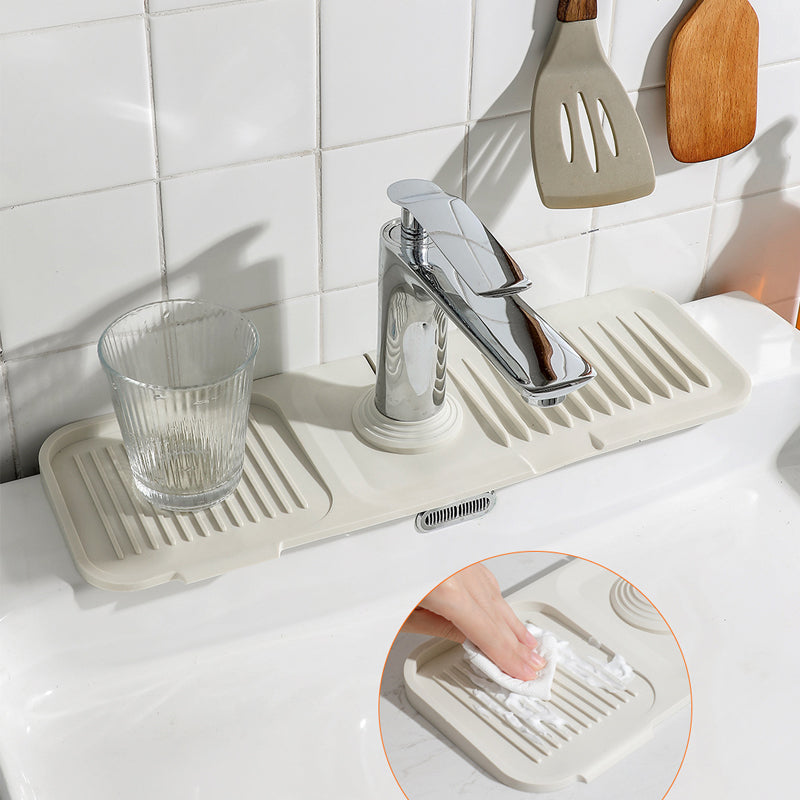 Kitchen organization solution: self-draining silicone mat for drying dishes & glassware.