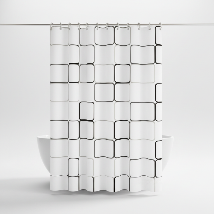Unisex waterproof shower curtain featuring a semi-transparent design, perfect as a stylish bathroom divider.