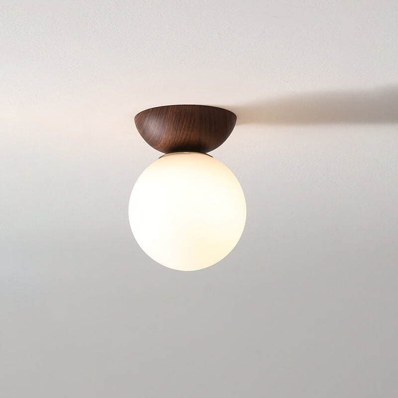 Japanese style LED ceiling fixture. Modern minimalist wood, perfect home accent light.