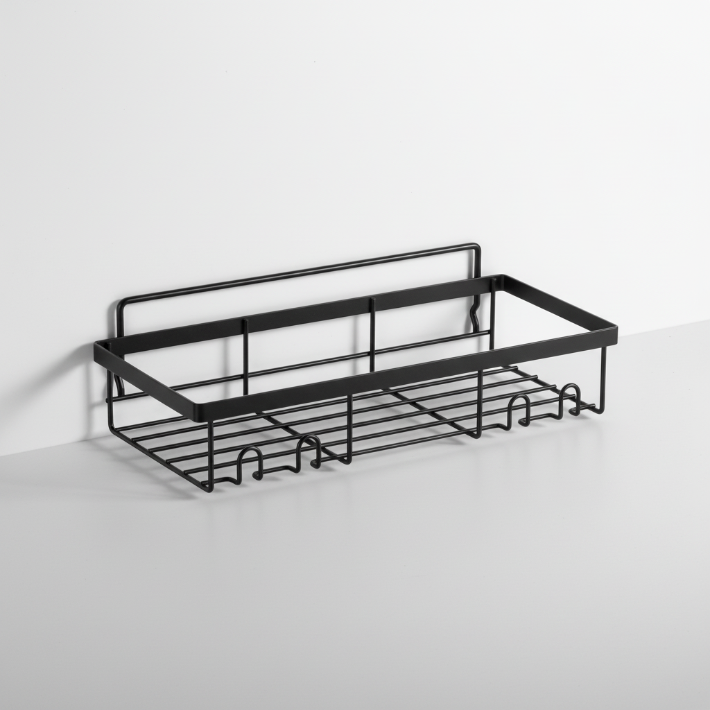 Modern matte black wall-mounted shelves, a set of two, for elegant storage and organization