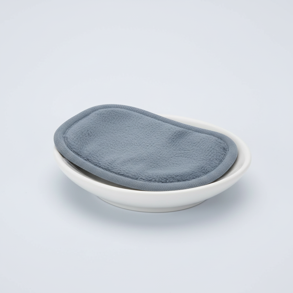 Eco-friendly CleanAway reusable makeup remover pads alongside a small plant, symbolizing sustainability