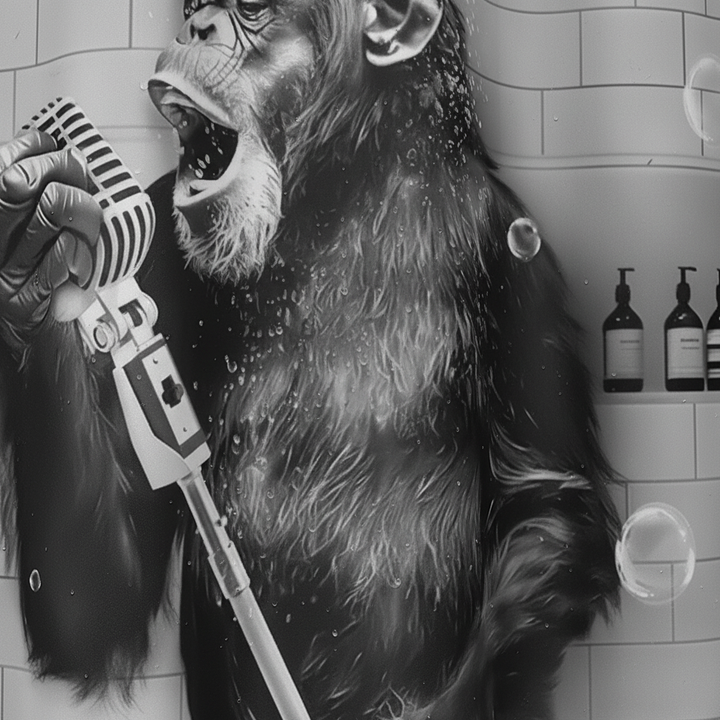 Funny black and white monkey shower curtain, polyester bathroom decor, adds humor to your shower experience