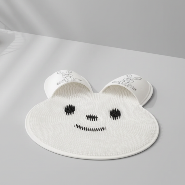 Non-slip silicone foot spa massage mat in a bathroom, promoting safety and deep relaxation